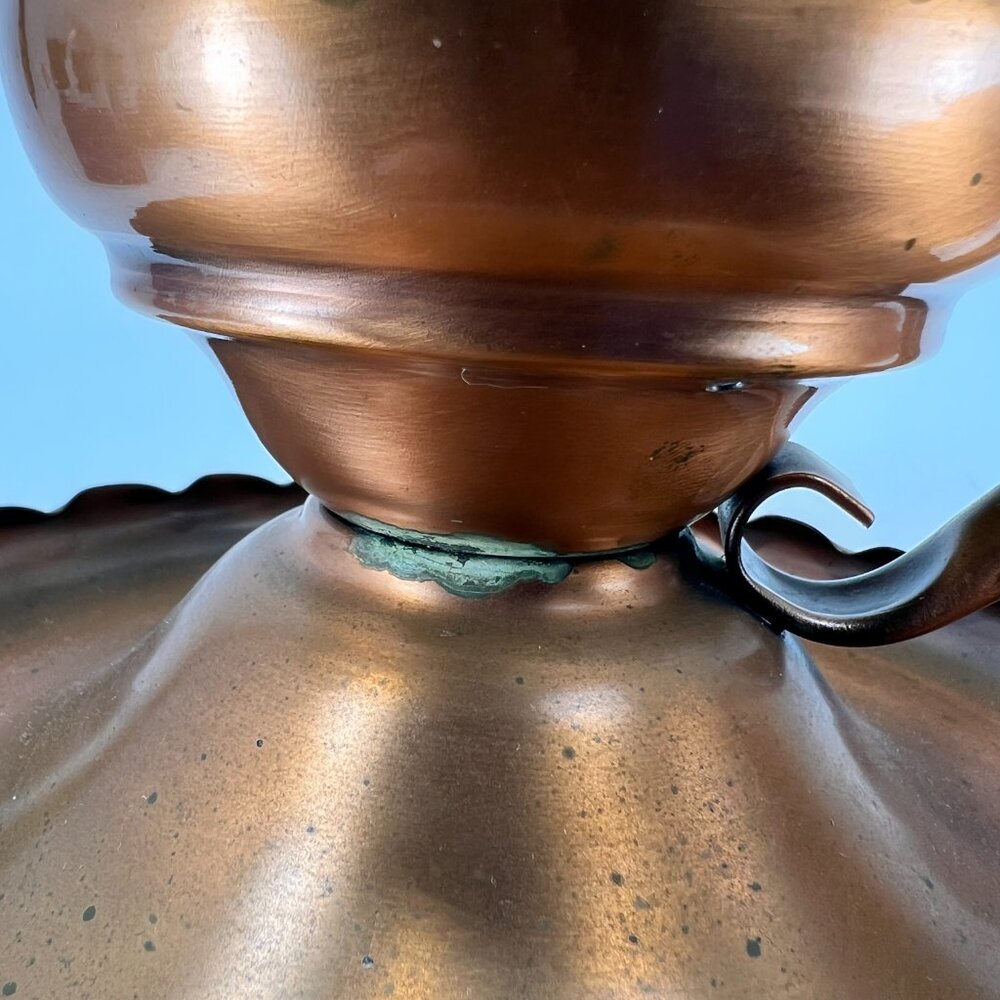 Vtg Gregorian Copper Drip Tray Table Chamber Candlestick Candle Holder Handle - Picture 11 of 15